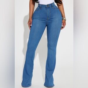 Fashion Nova Classic Blue Wide Leg Jeans